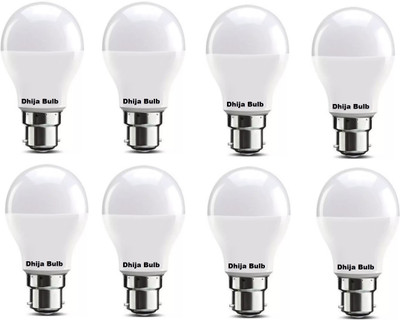 Dhija 9 W Basic Standard B22 LED Bulb(White, Pack of 8)