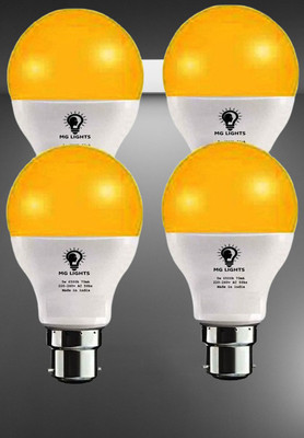 mg lights 5 W Basic Arbitrary B22 LED Bulb(Yellow, Pack of 4)