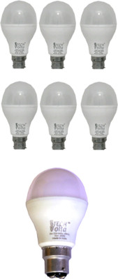 Techvolta 15 W, 9 W Basic Round B22 LED Bulb(White, Pack of 7)