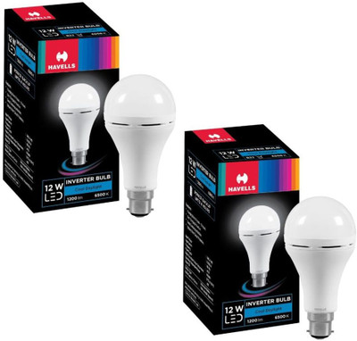 HAVELLS 12 W Inverter Standard B22 Inverter Bulb(White, Pack of 2)