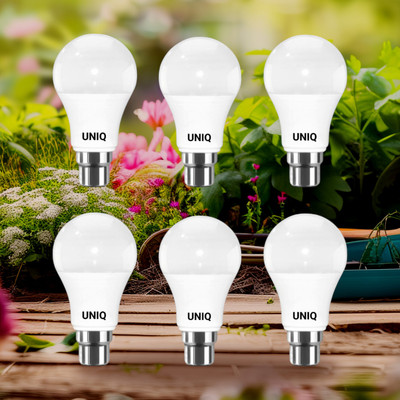 UNIQ 9 W Basic Round B22 LED Bulb(White, Pack of 6)