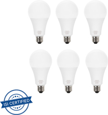 PHILIPS 26 W Basic Round E27 LED Bulb(White, Pack of 6)