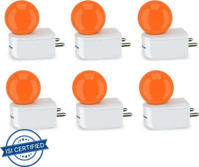 Crompton 0.5 W Basic Decorative Plug & Play Night Bulb(Orange, Pack of 6)