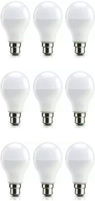 ILIGHT SOLUTIONS 7 W Round B22 LED Bulb(White, Pack of 9)