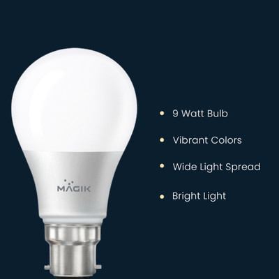 Magik 9 W Basic Round B22 LED Bulb(Red)