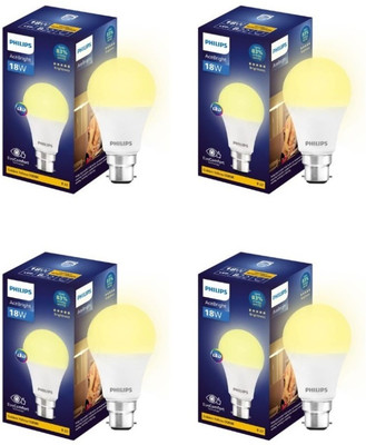 PHILIPS 18 W Basic Round B22 LED Bulb(Yellow, Pack of 4)