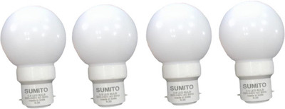 Sumito 0.5 W Basic Globe B22 LED Bulb(White, Pack of 4)
