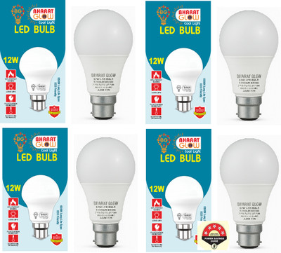 Bharatglow 12 W Basic Round B22 LED Bulb(White, Pack of 4)