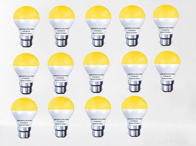 Brightstar 7 W Basic Round B22 LED Bulb(Yellow, Pack of 14)