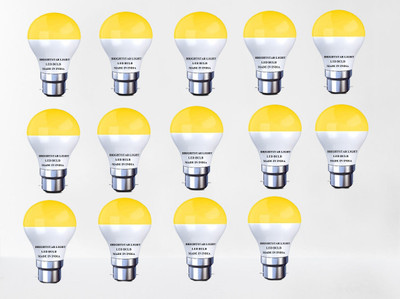 Brightstar 7 W Round B22 LED Bulb(Yellow, Pack of 14)