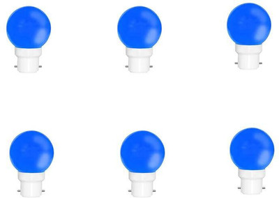 RKTIL 0.5 W Basic Standard B22 Night Bulb(Blue, Pack of 6)