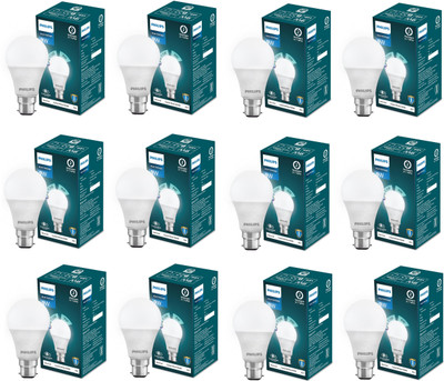 PHILIPS 9 W Basic Standard B22 LED Bulb(White, Pack of 12)