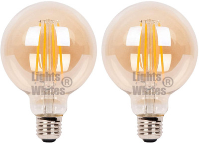 Lights Whites 4 W Basic Round E27 LED Bulb(Yellow, Pack of 2)