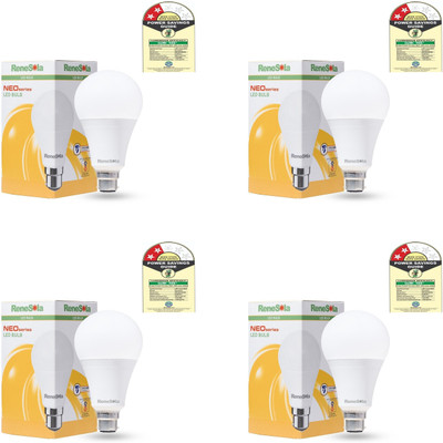 Renesola 9 W Basic Round B22 LED Bulb(White, Pack of 4)