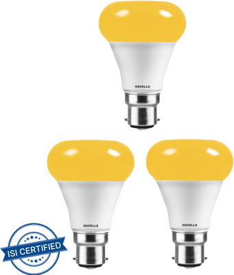 HAVELLS 7 W Basic Standard B22 LED Bulb(Yellow, Pack of 3)
