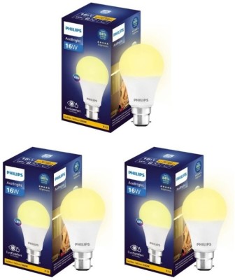 PHILIPS 16 W Round B22 LED Bulb(Yellow, Pack of 3)