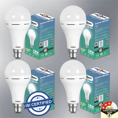 Make Ur Wish 9 W Inverter Round B22 D Inverter Bulb(White, Pack of 4)