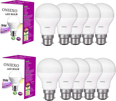 ONIEXO 9 W Inverter Round B22 D LED Bulb(White, Pack of 10)