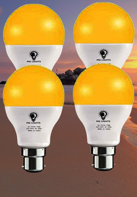 mg lights 5 W Basic Arbitrary B22 LED Bulb(Yellow, Pack of 4)