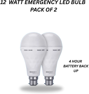 HENONIX 12 W Inverter Round B22 Inverter Bulb(White, Pack of 2)