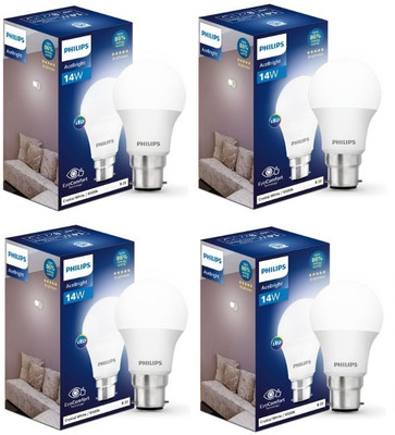 PHILIPS 14 W Basic Standard B22 LED Bulb(White, Pack of 4)