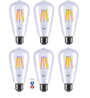 HBX 4 W Glare Reduction Decorative E26, E27 LED Bulb(White, Pack of 6)