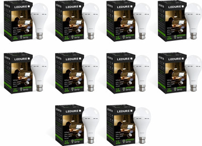 Ledure 12 W Inverter Round B22 D Inverter Bulb(White, Pack of 10)