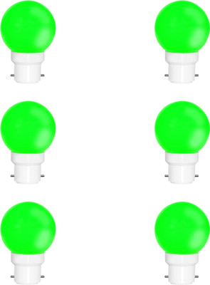 Fybros 0.5 W Basic Decorative B22 LED Bulb(Green, Pack of 6)