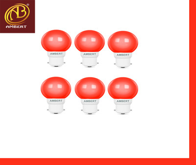 ambert 0.5 W Basic Decorative B22 LED Bulb(Red, Pack of 6)