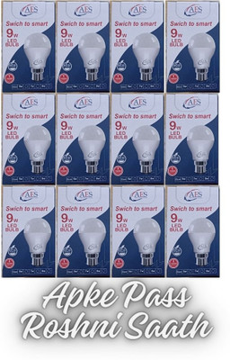 AES 9 W Basic Globe B22 D LED Bulb(White, Pack of 12)
