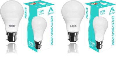 ARKIS 15 W Standard B22 LED Bulb(White, Pack of 2)