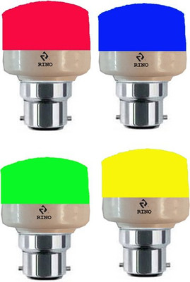 rino 7 W Basic Standard B22 LED Bulb(Multicolor, Pack of 4)