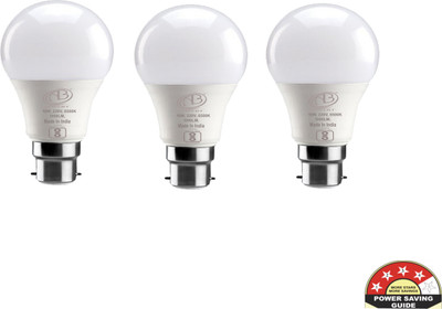 ambert 10 W Eye Safety Compliance Globe B22 D LED Bulb(White, Pack of 3)