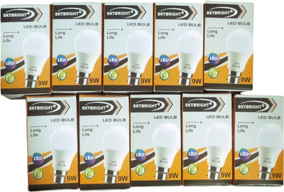 skybright 9 W Basic Round B22 LED Bulb(White, Pack of 10)