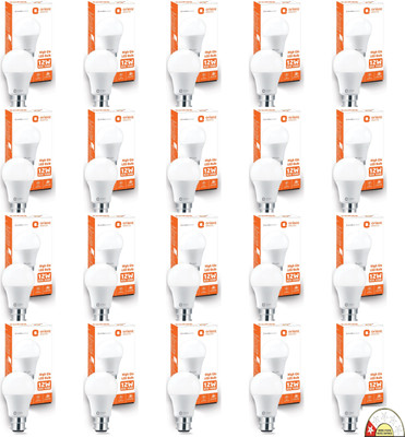 Orient Electric 12 W Basic Round B22 LED Bulb(White, Pack of 20)