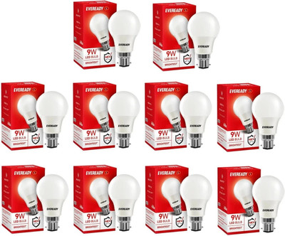 EVEREADY 9 W Basic Standard B22 LED Bulb(White, Pack of 10)