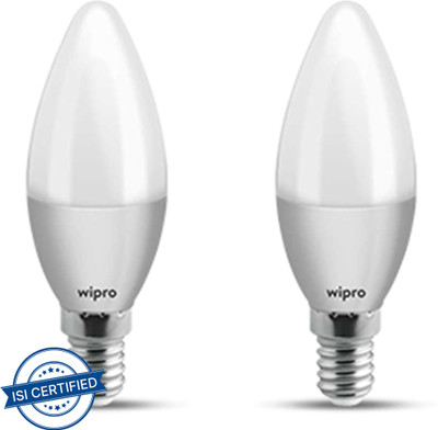 Wipro 3 W Basic Arbitrary E14 LED Bulb(Yellow, Pack of 2)