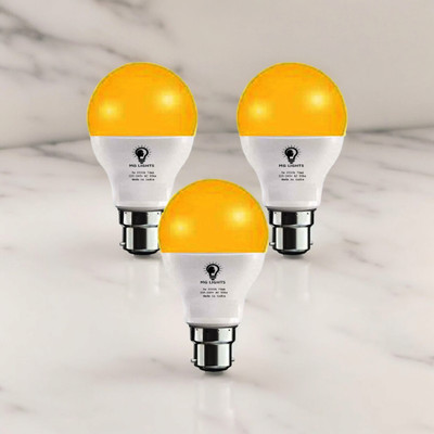mg lights 5 W Basic Round B22 LED Bulb(Yellow, Pack of 3)