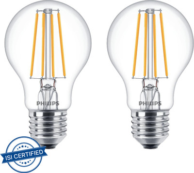 PHILIPS 8 W Basic Decorative E27 LED Bulb(Yellow, Pack of 2)