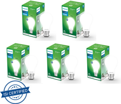 PHILIPS 12 W Basic Standard B22 LED Bulb(White, Pack of 5)