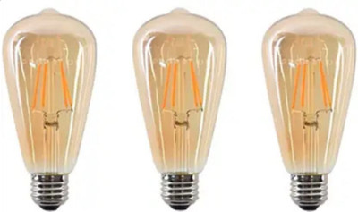IDC 4 W Glare Reduction Arbitrary E27 LED Bulb(Yellow, Pack of 3)