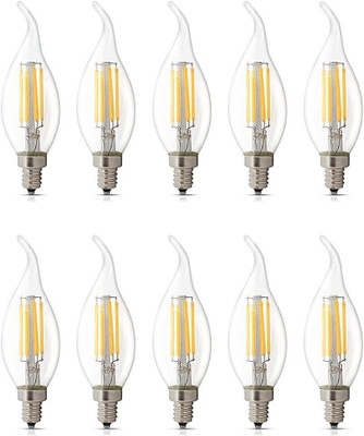 Virya 4 W Basic Candle E14 Flouroscent Bulb(Yellow, Pack of 10)