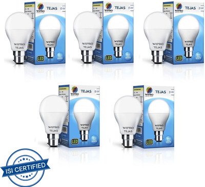 Wipro 5 W Basic Standard B22 LED Bulb(White, Pack of 5)