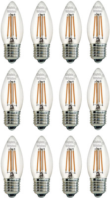 Lights Whites 4 W Basic Candle E26 LED Bulb(Yellow, Pack of 12)