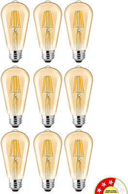 Eve Hanger 4 W Basic Arbitrary E27 LED Bulb(Yellow, Pack of 9)