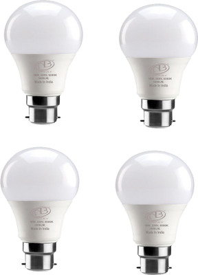 ambert 10 W Basic Round B22 LED Bulb(White, Pack of 4)