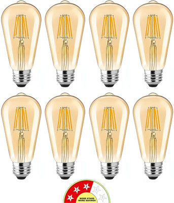 Eve Hanger 4 W Basic Arbitrary E27 LED Bulb(Yellow, Pack of 8)
