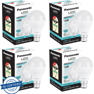 Panasonic 15 W Basic Round B22 LED Bulb(White, Pack of 4)