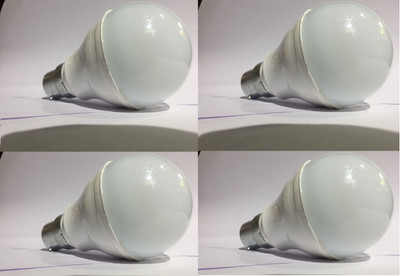 spark world 9 W Basic Round B22 LED Bulb(Yellow, Pack of 4)