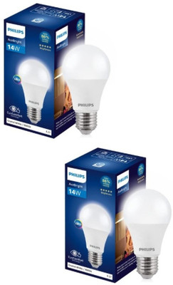 PHILIPS 14 W Basic Round E27 LED Bulb(White, Pack of 2)